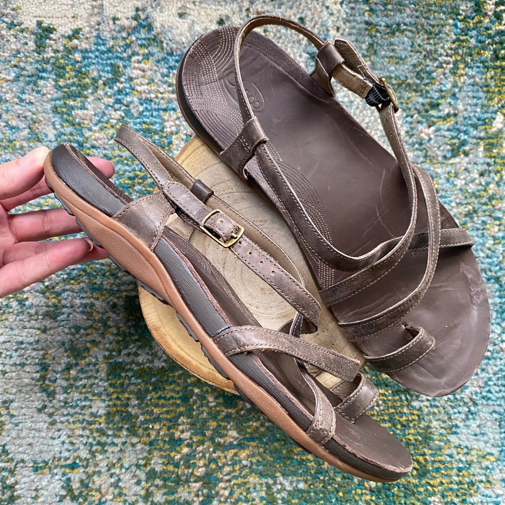 Chaco brown ankle strap eco tread sandals, size 11M